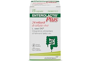 Enterolactis Plus, confezione da 15 capsule: fermenti lattici, probiotici, supporto per equilibrare la flora intestinale alterata