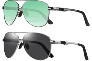 LEDING&BEST okulary przeciwsłoneczne męskie damskie polaryzacją ultralekkie nietłukące się metalowe ramki Styl Pilotka Spolaryzowane ochroną UV400 okulary sportowe