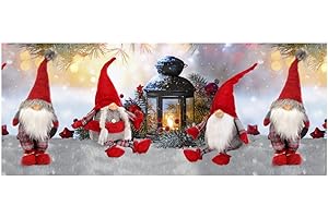 BIANCHERIAWEB Tappeto Natale Passatoia Cucina Antiscivolo Sottolavello Digitale Elfo Rosso Lanterna 50x400 Elfo Rosso Lanterna