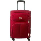 COSHANO Fabric Suitcase Trolley Hand Luggage Cabin Travel Airplane 4 Wheels 360&ordm; Rotating accepted by All Airlines (Maroon)