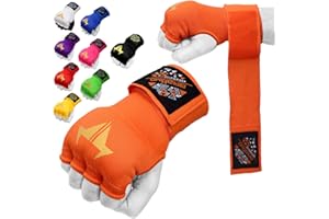 BRAMMO Boxing Hand Wraps Inner Gloves, Muay Thai MMA Martial Arts Punching Speed Bag Training Bandages, Quick Long Wrist Straps, Elasticated, Padded Fist Hand Protection, Handwraps