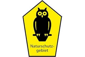 KDS Schild "Naturschutzgebiet/Eule im Fünfeck" aus Aluminium-Verbundmaterial 3mm stark 21 x 30 cm
