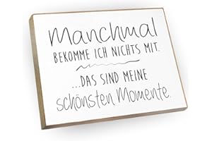 wood and color - Kühlschrankmagnet mit Spruch | Handmade aus Buchenholz als tolle Geschenkidee (Manchmal bekomme ich Nichts mit), 6,5 x 5 cm