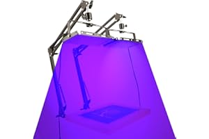 Dorhui 2 Pack UV Light for Screen Printing, Total 50W LED UV Screen Printing Exposure Light and Light Stand for Cyanotypes and Photo Emulsion Kit