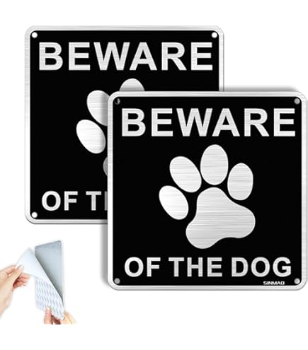VSafety Cartello 'Attenti Al Cane, Morde...' – 200x150 Mm, Plastica Rigida 1 Mm, Per Esterni E Interni