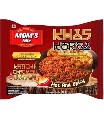 Mom's Mie Chicken Lime Tomato & Mint Instant Noodles, Hot & Spicy