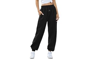Jhsnjnr Jogginghose Damen Lang Bequeme Sweathose High Waist Trainingshose mit Taschen Freizeit Baggy Sweatpants Sporthose