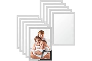 ZOOQUE 10 Pcs A4Cadres Magnétiques,Cadre d'Information Magnétique,Argent Cadre Affichage Magnétique,Cadre de Poche Magnétique,pour Affichages Publicitaires,Exposition,Photos,Messages,Affiches