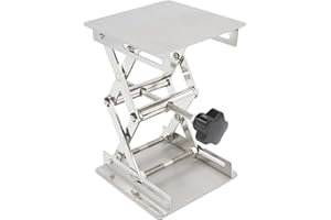 Midyrrg Lab Scissor Jack 100 x 100mm Stainless Steel Laboratory Lifting Platform Support Lab Jack Stand Router Lifting Table Expandable Lift Height Range from 45mm to 150mm, Support Weight 5KG