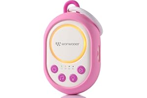 WORWODER 2025 Mom's Choice Awards | White Noise Sound Machine Baby with Night Light, 20 Soothing Sounds, 22 Hours Battery Life, Travel, Registry Gift, Shower, Clips on Baby Stroller (Pink, one Size)