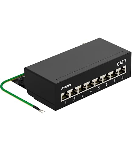 BIGtec 4 Port CAT6a Mini Patchpanel – Geschirmt, Metallgehäuse, Für Wand- Tisch- Oder Hutschienenmontage – LSA + RJ45