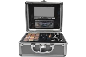 bonvoyage, Set di Trucchi per Occhi 26 Pezzi, con Ciglia Finte, Palette Ombretti da 18 Colori, Eyeliner, Piegaciglia e Pennelli Make Up, Kit Portatile e Leggero, All About My Eyes