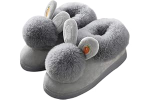WYSFLY Girls Lovely Bunny Slippers Womens Memory Foam Slippers Cozy Plush Warm Indoor Home Shoes