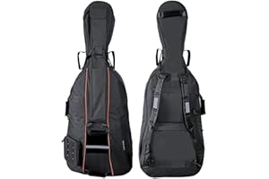 GEWA Cello Gig-Bag Premium 7/8, borsa per violoncello (imbottitura interna in tricot da 10 mm, resistente agli strappi e idrorepellente, comode cinghie a zaino, misura: 7/8), Nero