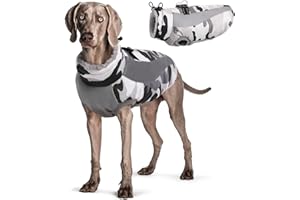 Hjyokuso Płaszcz zimowy dla psa, miękka polarowa podszewka, ciepła kurtka dla psa, zimowa, wodoodporna, wiatroszczelna, kamuflażowa, kamizelka polarowa dla psa, na zimną pogodę, odblaskowy, przytulny płaszcz dla psa, odzież dla małych, średnich i dużych psów