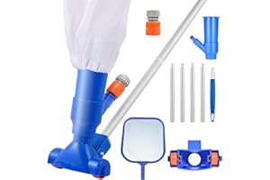 CAPGOOST Aspirador de Piscina, Limpiafondos Piscina, PortáTil Limpiafondos Piscina Manual con Barra Telescópica, Kit de Limpieza Piscina, Desmontable Aspiradoras de Mano para Piscinas, Jardin, Estanques