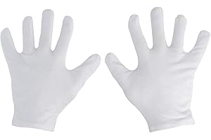 PARSA HAAR- UND MODEARTIKEL GMBH 2 Paar Baumwollhandschuhe, Zwirnhandschuhe aus Baumwolle, Weiche Trikothandschuhe, weiß, unisex Größe