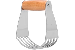 CYRANK Mélangeur à pâtisserie en acier inoxydable, coupe-beurre Mélangeur à pâte polyvalent Coupe-pâtisserie robuste Coupe-mélangeur en métal pour farine de pâte(Orange)