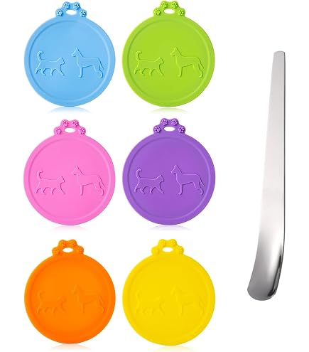 Set 8 Couvercles De Conserve Universels + Cuillères – Pour Boîtes Chat/Chien – Hermétiques, Réutilisables, Lavables Au Lave-Vaisselle