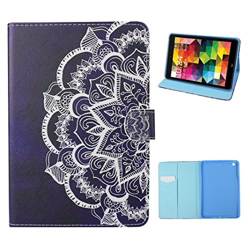 iPad Mini Schutzhülle Leder, iPad Mini2 Hülle, iPad Mini 3 Bumper Hülle, Moon mood® Ledertasche für Apple iPad Mini 1/iPad Mini 2/iPad Mini 3 7.9 Zoll, PU Leder Cover Hülle Folio Handyhülle Gemalt Muster Premium Bumper Tasche Backcover Handytasche Stand Etui im BookStyle Tasche mit Totem Mandala Entwurf Standfunktion Halter Kreditkarte Slots und Magnetverschluss Cover mit Weich TPU Innere Etui für iPad Mini 2 (nicht für iPad Mini 4)