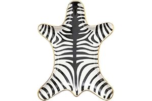 LYOFOX Zebra dekorativa smycken matbricka, förlovning bröllop födelsedag alla hjärtans dag gåvor för kvinnor, förgylld 15 cm
