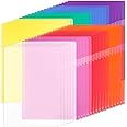 TETEWEVER - 24 Pochettes A4 Transparentes Multicolores - Ouverture Latérale - Pour Classement, Rangement, Archives - 6 Couleurs Vives