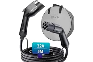 E-S1mple EV/Electric Vehicle Charging Cable Type 2 to Type 1 EV Charging Cable 32A 5M 7.2KW with Bag for Mitsubishi Outlander Phev Nissan Leaf Shougun