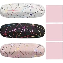 Custodie Per Occhiali Rigide 3 Pezzi - Astucci In Pelle Con Panno Di Pulizia, Colorate E Fashion - Foto 8