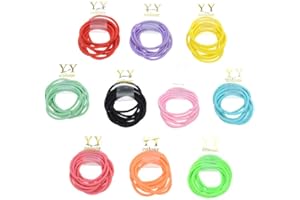 PIDOUDOU 100pcs 2mm Candy Color Baby Girls' Elastic Hair Bands Bobbles Accessories for Toddlers