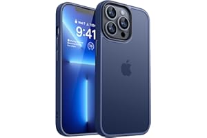 CANSHN Funda Mate para iPhone 13 Pro [Protección Militar] Funda Protectora Tacto Aterciopelado Mate Antirrayas Carcasa para iPhone 13 Pro 6,1 Pulgadas (Azul Oscuro)
