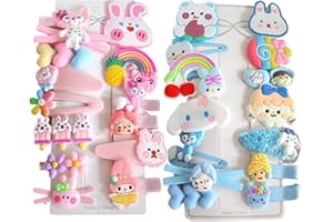TQPUWT Accesorios Pelo Niña, 28 Piezas Pinzas Pelo Niña, Accesorios Pelo Niña, Flores, Frutas, Horquillas Clips de Pelo, Pinzas de Pelo Niña, para bebés, niñas, niños, multicolor, conejo rosa, azul