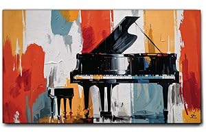 Giallobus - Quadro - 95 - Melodie colorate - Tela Canvas Telaio Standard - 140x80 - Pronto da appendere - Quadri moderni per la casa