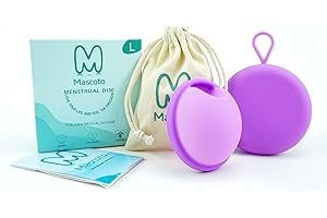 New Era Menstrual Disc with Overflow Rim Shield. Reusable, Sustainable & Ultra Comfortable. Alternative to Tampons, Menstrual Cups & Pads, Leak Proof & Mess-Free Period Sex by Mascoto® (Large Violet)