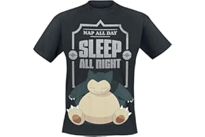 Pokémon Pikachu - Recharging Hombre Camiseta Negro Vorne Bedruckt Regular