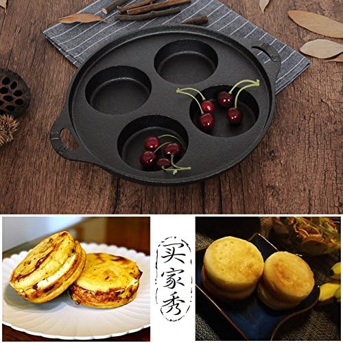 CUCUCU Frying Pan Steak Frying Pan Non-Stick Frying Pan Cast Iron Egg Burger Mold Pot Home Four Hole Deepen Fried Egg Pot Egg Dumpling Pan Non-Stick Pan Breakfast Frying Pan,Four hole die b
