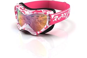 RayZor Ski Goggles Snowboard Goggles For Men & Women – OTG Ski Mask with UV400 Protection – Anti-Fog and Shatterproof Skiing Goggles, Anti-Glare Protective Goggles for Men Women Boys & Girls