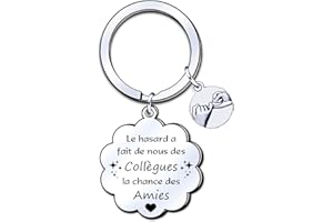 LUODAN Cadeau Collègue Porte-clés,Cadeau Anniversaire Femme Homme,Porte-clés d'amitié,Cadeau de Retraite,Collègue Cadeau Depart Collegue de Travail Porte Clés Personnalisé Idee Cadeau Amie