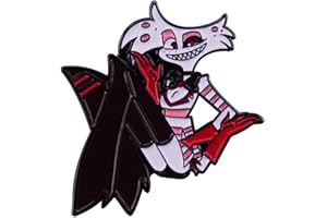 MayDee Hazbin Angel Hotel Anstecknadel Broche, Anime Angel Dust Abzeichen Zubehör Kleidung Rucksack Dekoration Metall Badge, Helluva Boss Pin