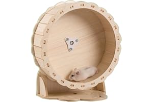 HELWEET Hamsterrad, Hamster Spinner, Hamster Holzlaufrad, Kleintierzubehör Laufrad Motion, Nagerzubehör, Kleintierspielzeug, Laufräder für Rennmäuse, Kleine Haustiere, Durchmesser 22cm