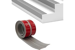 GELINTONG Stair Anti Slip Nosing, Self Adhesive Flexible Rubber Angle Edging Strip Step Edge Trim Molding Trim Treads Edge Protector for Outdoor & Indoor Uses(1M,50x48mm Grey)