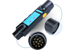 Aelmiyw Comprobador Remolque 13 Pines,Herramienta de Prueba de Remolque de 13 Pin 12v,13 Pines Luces De Remolque Probador para Caravana Coche