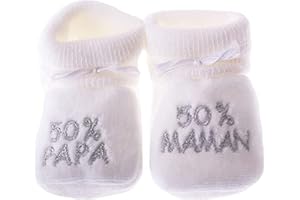 NOSBEBES® Chaussons bebe, bio, pour Noel - chaussette bebe naissance, chaussures bebe, cadeau noel 0-3 mois