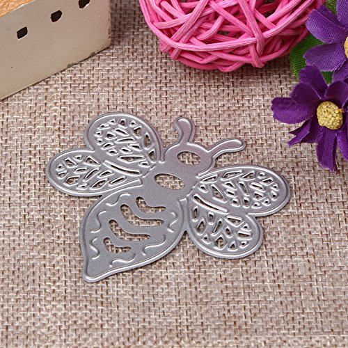 Amazingdeal365 Schablonen Schneiden DIY Dekor Papier Karten Mit 35 Motiv, Metall Buchzeichen , aus Metall Lesezeichen als Geschenk für Freunde Geburtstag Kinder,Kindergarten Hobby Schule Handarbeit Unterricht usw Ein tolles Geschenk! (Motiv-Biene) Größe: 6.2cmx6.1cmx0.1cm - 2