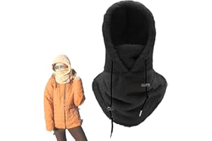 Donubiiu Sherpa Hood,Warm Face Cover Hat cap Scarf,Balaclava Ski Mask,Wind-Resistant Winter Face Mask,Fleece Ski Mask