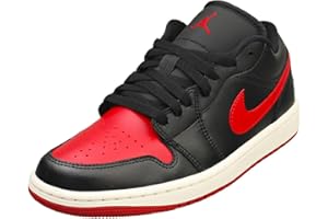 Nike Chaussures de basket-ball Air Jordan 1 Low UNC pour femme, Noir/rouge Gym, 37.5 EU