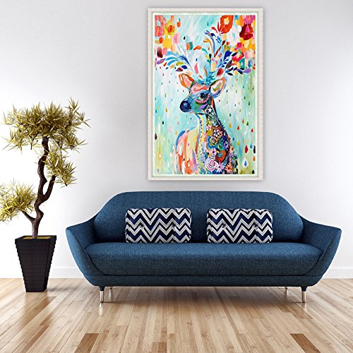 Amazingdeal365 Motiv-süße Reh 5D DIY Diamond Stickerei Malerei Kreuzstich für Balkon,Terasse,Café,Kinderzimmer,Wohnzimmer, Schlafzimmer, Arbeitszimmer usw. - 5