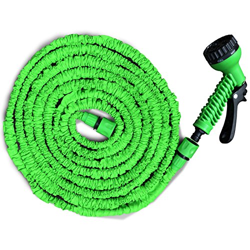 Flexibler Gartenschlauch | geringes Gewicht & platzsparende Aufbewahrung | inkl. Brause mit 7 Funktionen | drei Längen wählbar (30m)
