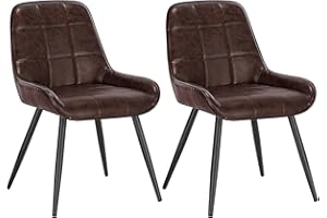 ‎WOLTU WOLTU Esszimmerstühle 2er Set, Polsterstuhl Kunstleder, Küchenstuhl gepolstert, Akzentstuhl für Wohnzimmer Schlafzimmer Küche, ergonomischer Stuhl mit Rückenlehne, Dunkelbraun, BH332dbr-2