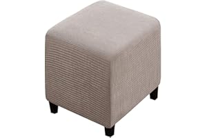 ELYSYSRL Ottomane Schonbezug Hockerbezug, 40x40/50x50/60x60 Hocker Husse für Fußhocker Quadratisch/Rechteckig, Stretch Bezug Ottomane Abdeckung Überzug Hocker Protector Waschbar Hockerabdeckung ( Color : #18 ,