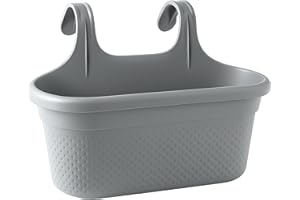 ‎KONZEPT KONZEPT Balkon Blumenkasten mit Halterung – 37 cm Langer Balkonkasten für Geländer, 6,2 L aus wetterfestem Kunststoff, Grau